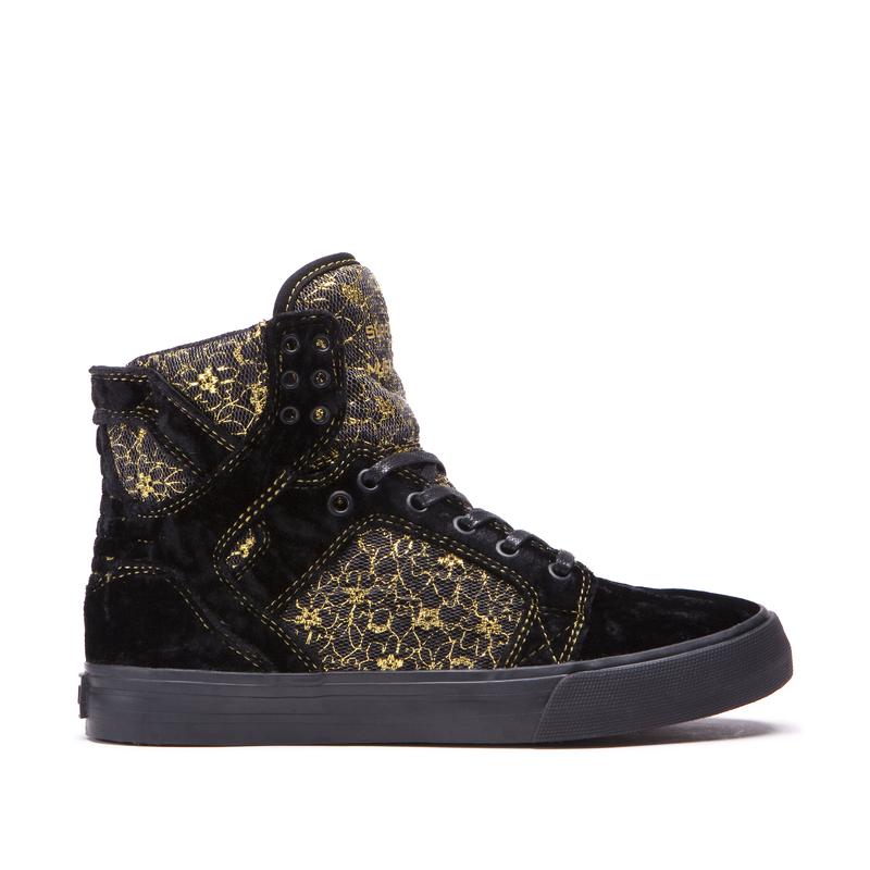 Supra SKYTOP Sneaker High Damen Schwarz / Gelb Sale ZRIKF6980